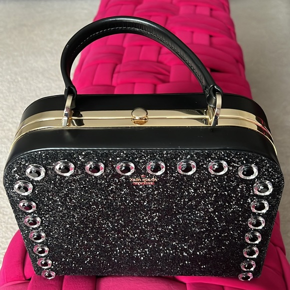 kate spade Handbags - NWT Kate Spade Black Glitter and Leather Skyline Way Violina Bag